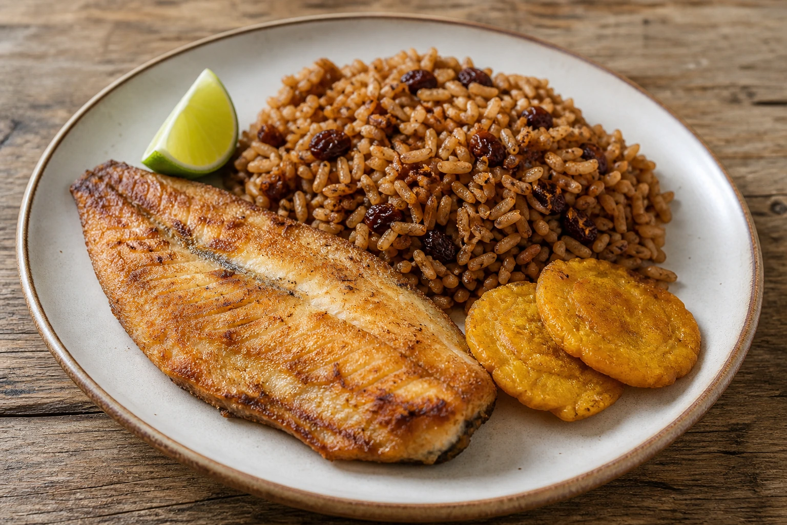 Arroz con coco titoté z rybą — gotowe danie