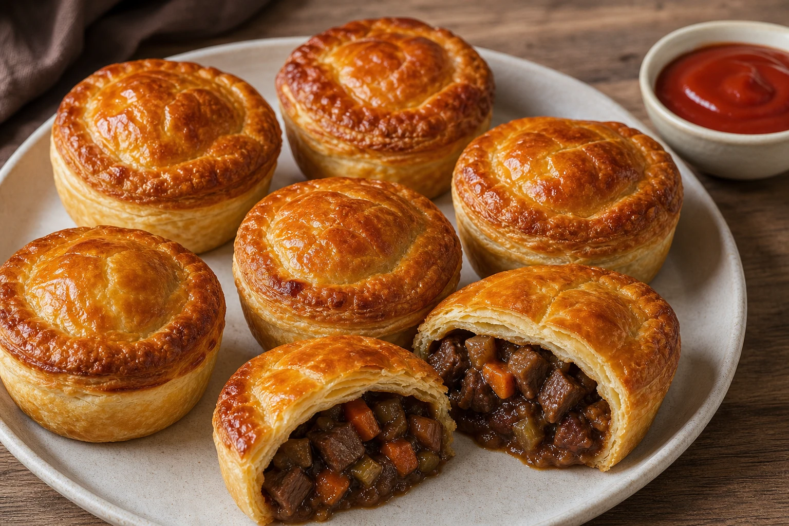 Australijskie meat pies — gotowe danie