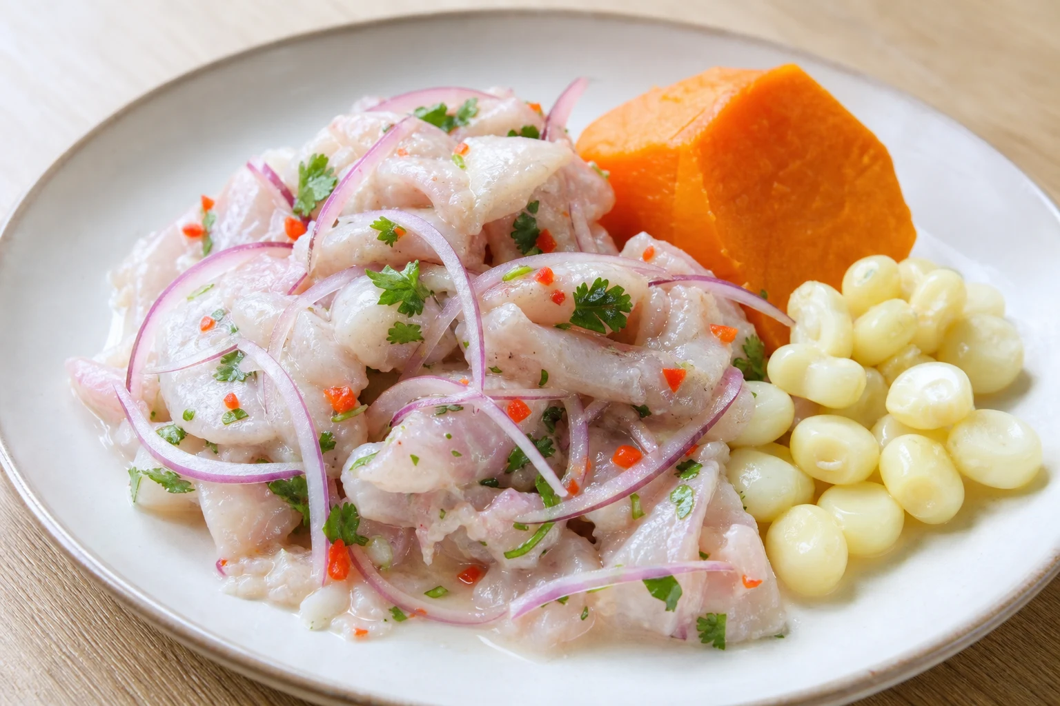 Ceviche de pescado — gotowe danie
