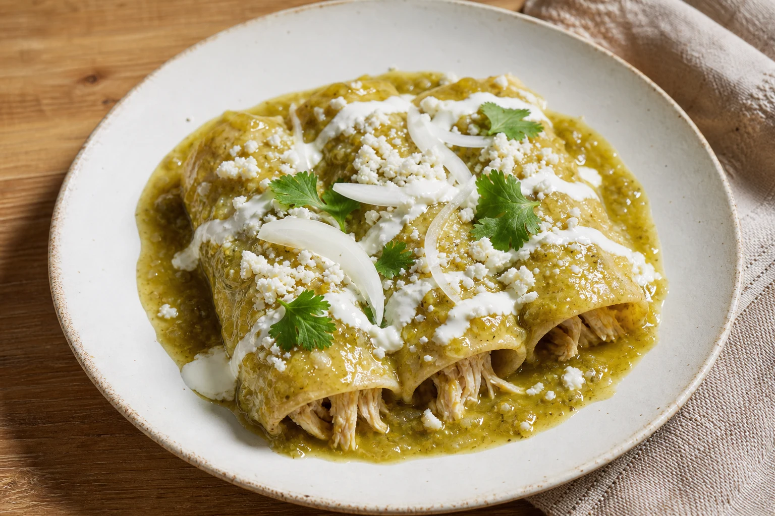 Enchiladas verdes — gotowe danie