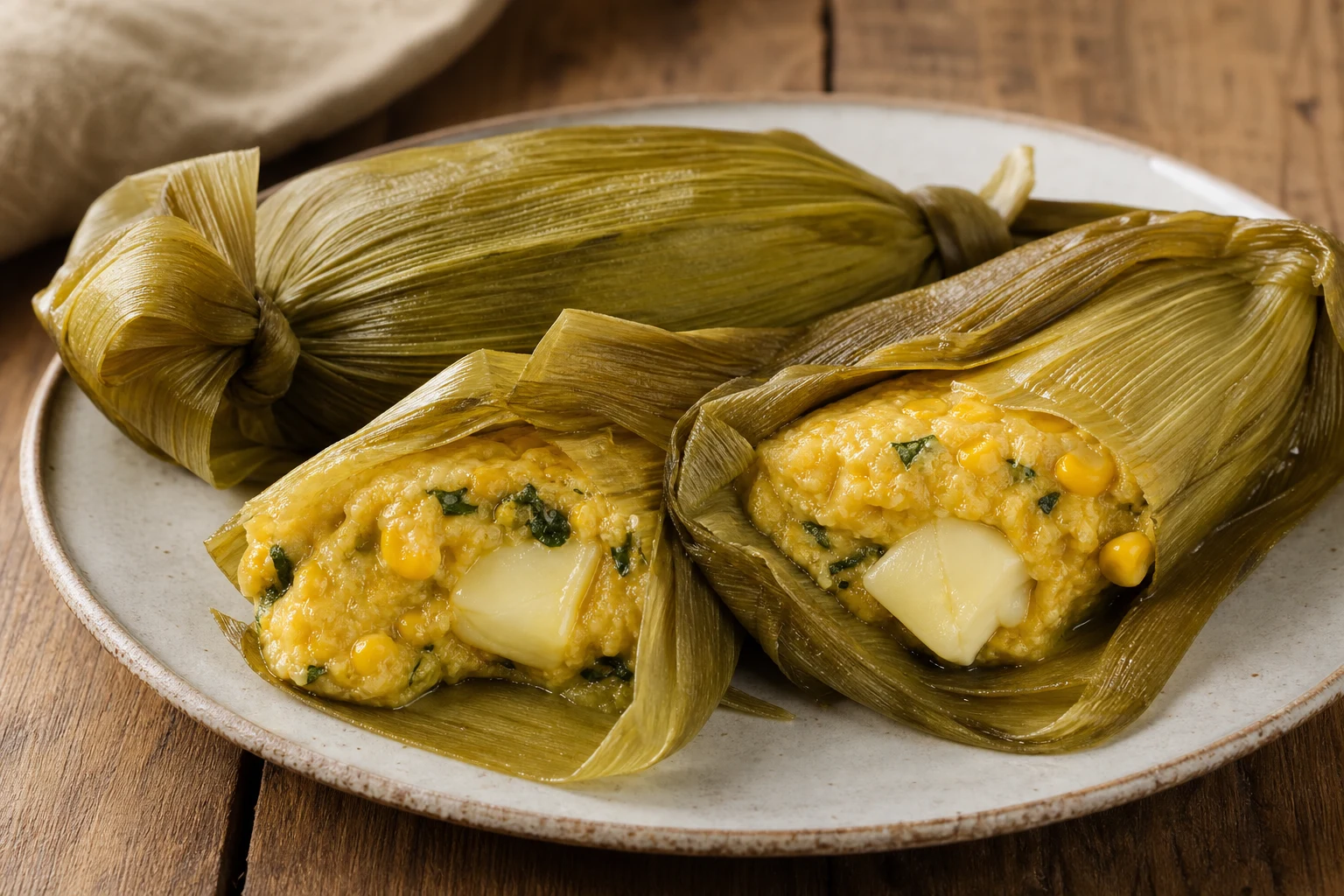 Humita en chala — gotowe danie