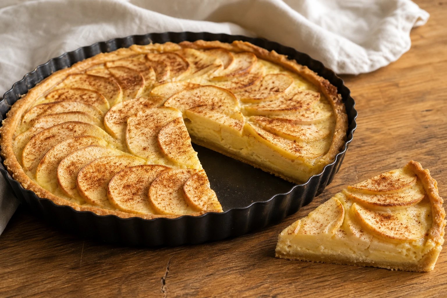 Kuchen jabłkowy z kremem — gotowe danie