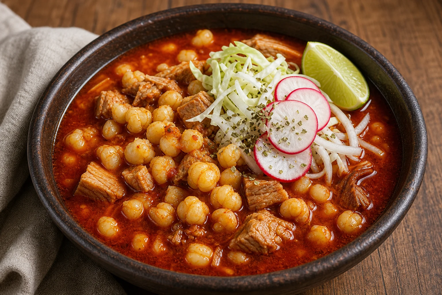 Pozole rojo — gotowe danie