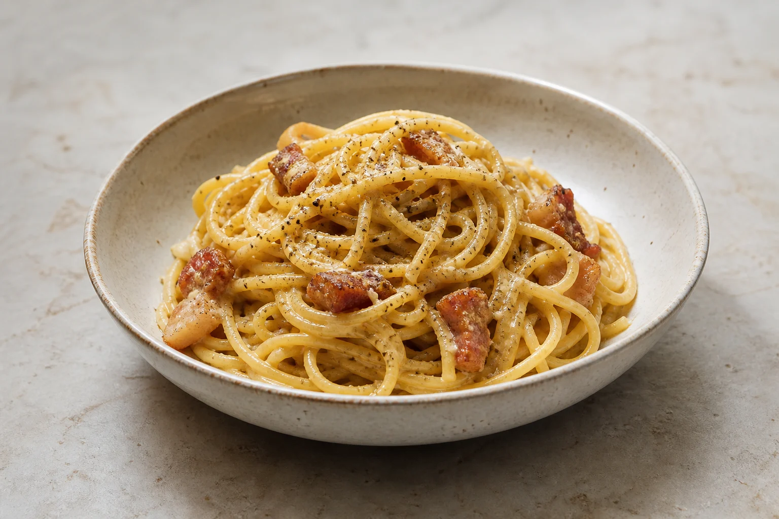 Spaghetti alla carbonara — gotowe danie