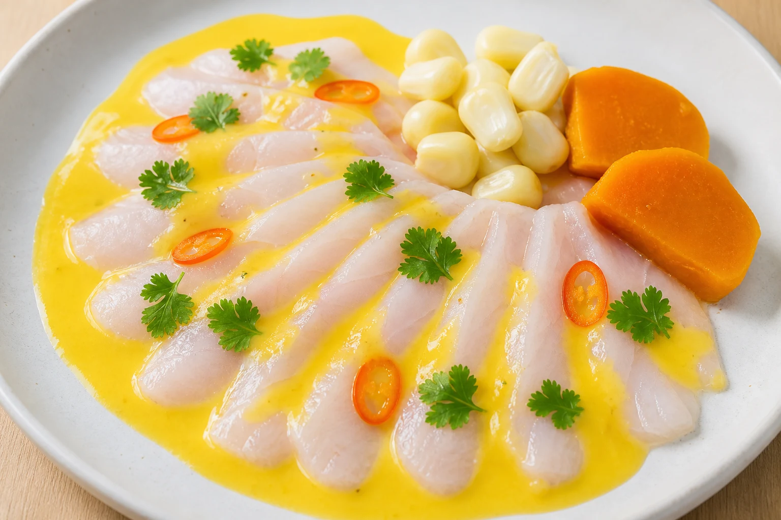 Tiradito z ají amarillo — gotowe danie