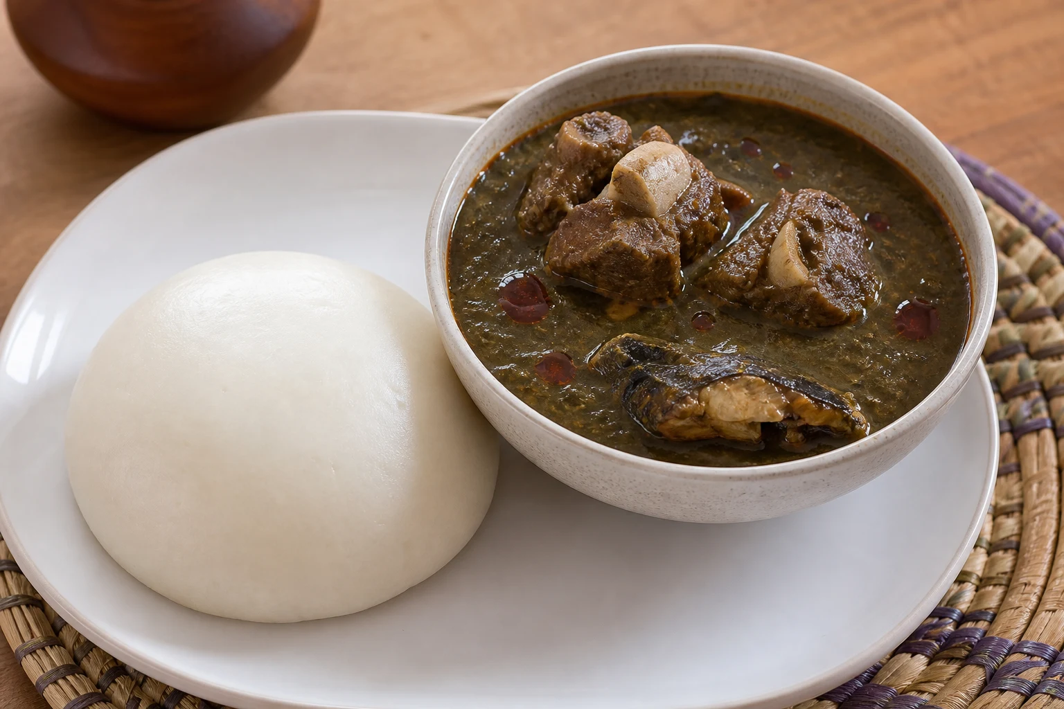 Tuwo shinkafa z miyan kuka — gotowe danie